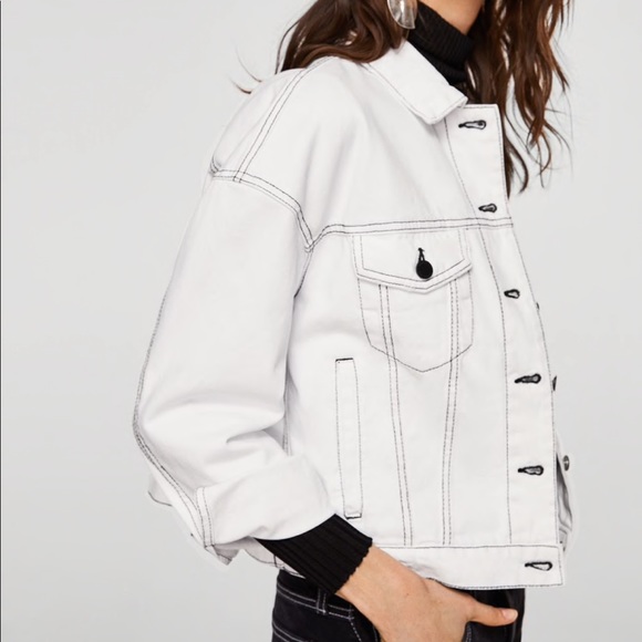 mango white denim jacket